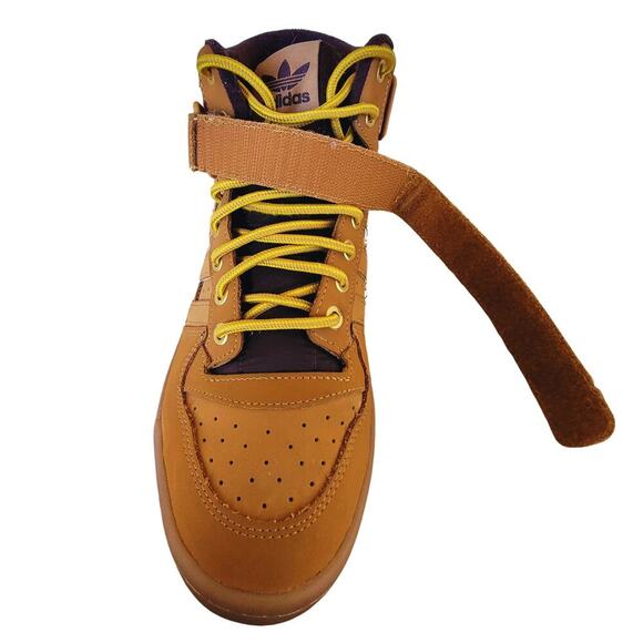 ADIDAS Forum Mid Sneakers GX7079 Brown Mens 9 Gym Shoes Lace Up Monogram - Picture 7 of 13